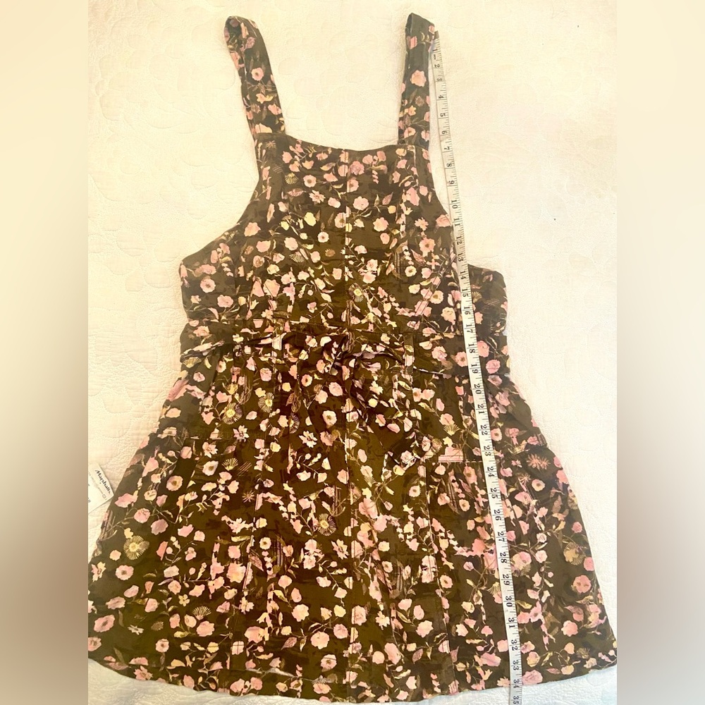 NWT Free People Brown Floral Mini Jumper Dress. Size 12. - Picture 6 of 7